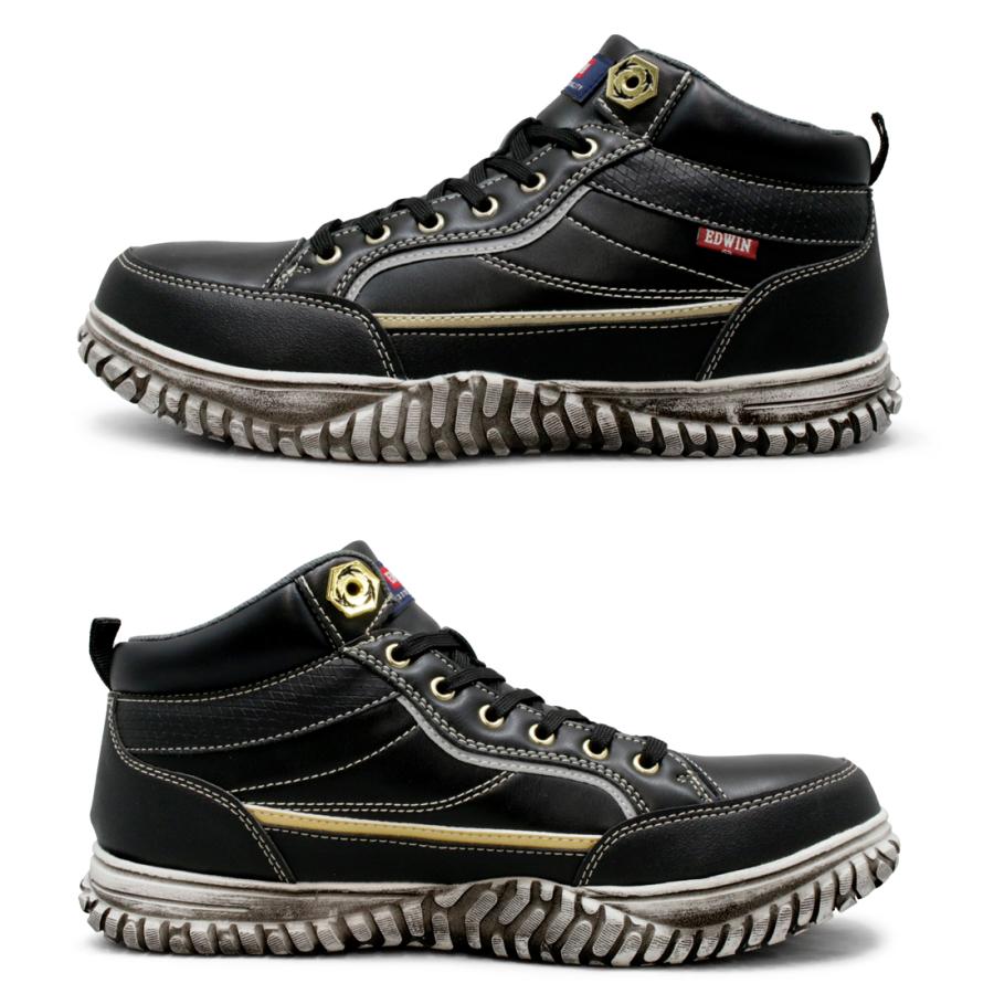 EDWIN（エドウィン） 安全靴 ハイカット スニーカー 鉄先芯 おしゃれ