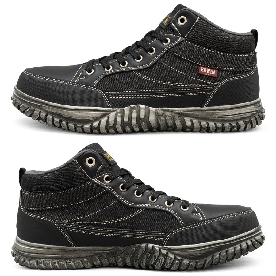 EDWIN（エドウィン） 安全靴 ハイカット スニーカー 鉄先芯 おしゃれ
