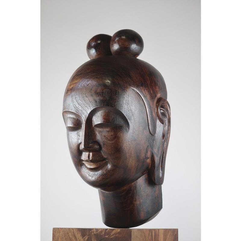 光峰 木彫 仏頭 仏教美術 箱付き 光峰 木彫 仏頭 仏教美術 箱付き 光峰 木彫 仏頭 仏教美術