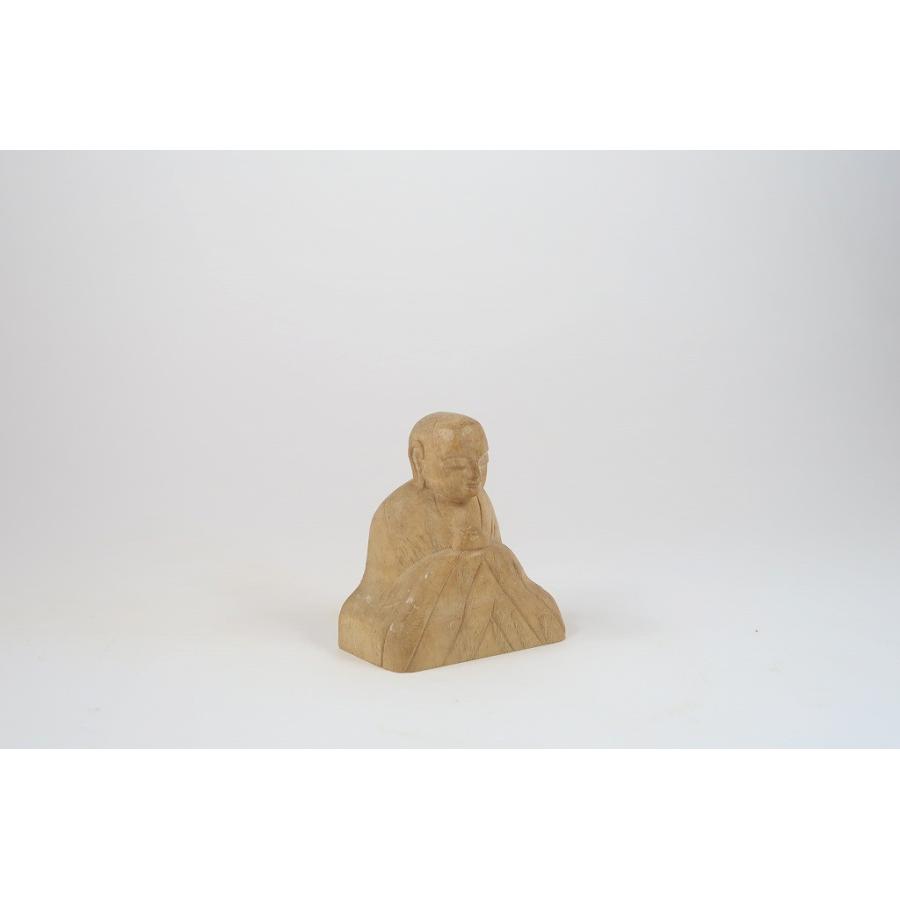 木彫り「お地蔵さん」お守り地蔵 仏像 置物 厄除け 開運 : 森彫刻所