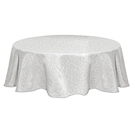 Lenox Opal Innocence 70-Inch Round Tablecloth， White by Lenox [並行輸入品]＿並行輸入品