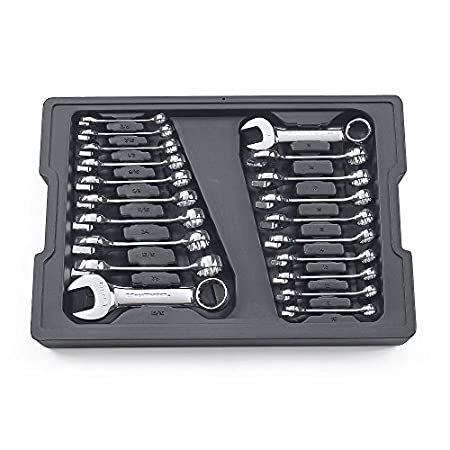 GearWrench 81903 20 Piece Stubby Combination Non-Ratcheting Wrench Set SAE ＿並行輸入品