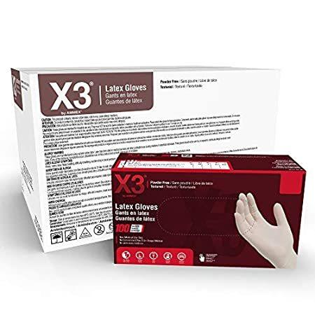 X3 Industrial Ivory Latex Gloves Case Of 1000 3 Mil Size Large Powder F 並行輸入品 最新のデザイン