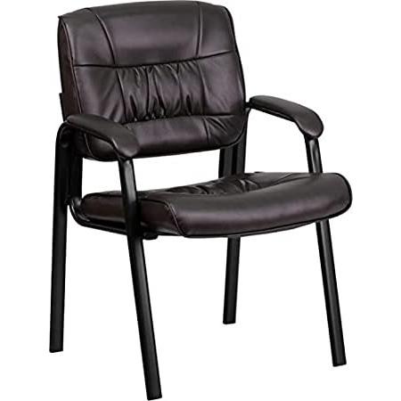 Flash Furniture Brown LeatherSoft Executive Side Reception Chair with Black＿並行輸入品
