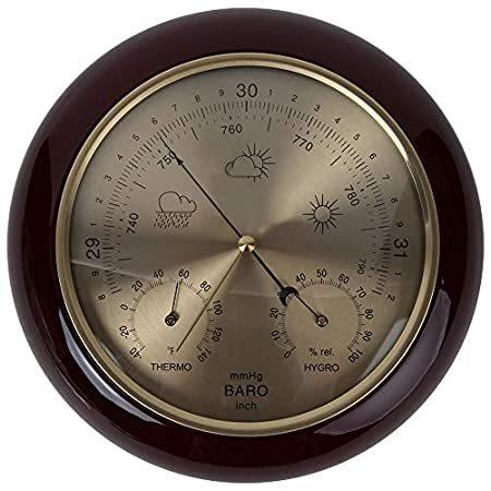 Lily's Home Cherry Finish Dial Traditional Barometer with Temperature and H＿並行輸入品