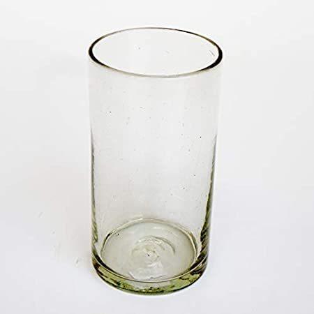 新しい (Set Clear Glasses Tea Iced Tall Glass Blown Mexican of MEXHANDCRAFT＿並行輸入品 by 6) コップ、グラス