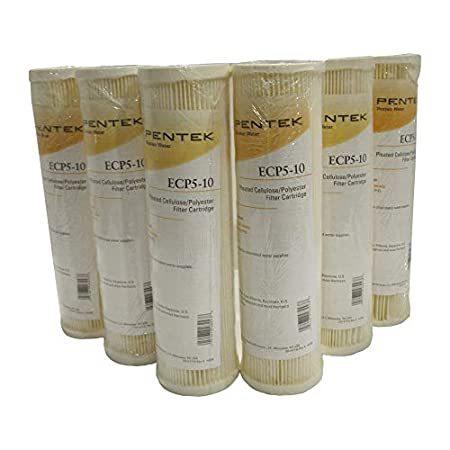 Pentek ECP5-10 プリーツセルロース/ポリエステル 交換用浄水器カートリッジ - 5ミクロン (6個パック)＿並行輸入品