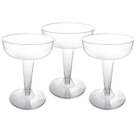 Party Essentials Hard Plastic Two Piece 4-Ounce Champagne Glasses, Clear, 1＿並行輸入品