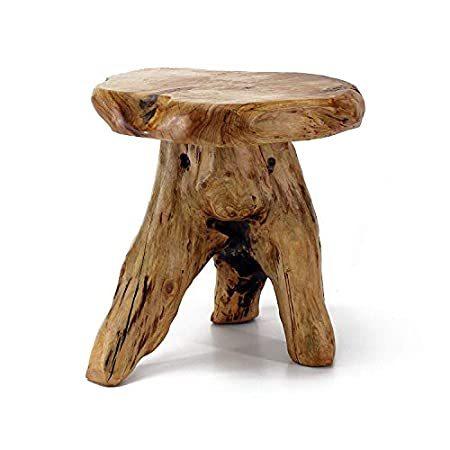 WELLAND Tree Stump Stool Live Edge, Natural Edge Side Table, Plant Stand, N＿並行輸入品