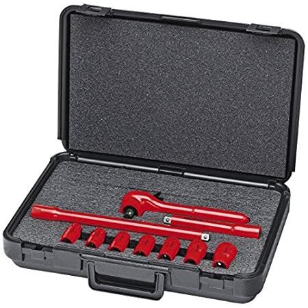 KNIPEX Tools 98 99 11 S3 Insulated Socket Wrench Set, 10 pc. (989911S3)＿並行輸入品