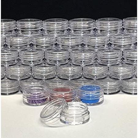 BMS Cosmetic Jars 3 Gram Plastic Containers Refillable 100 Count Clear Cap好評販売中 詰め替え容器、アトマイザー