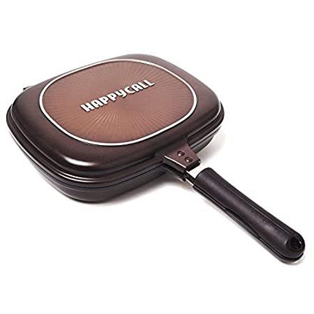 Happycall Double Grill Pan Korean Original Model JUMBO Size (BROWN) by Happ＿並行輸入品