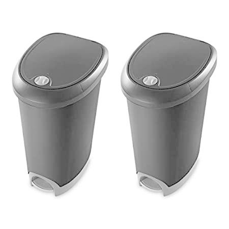 Sterilite ロック ステップオン ゴミ箱 12.6ガロン ブラック 2個パック 10739002＿並行輸入品