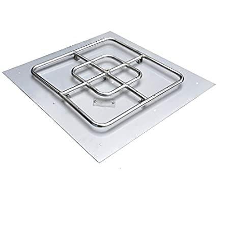 onlyfire Stainless Steel Square Fire Pit Flat Pan with Burner Ring Assembly＿並行輸入品
