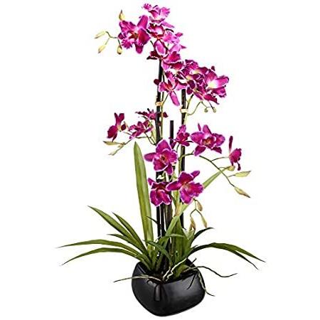 Studio 55D Potted Silk Faux Artificial Flowers Arrangements Realistic Purpl＿並行輸入品