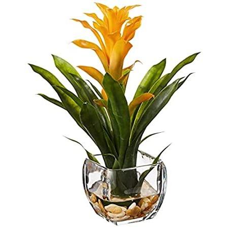 ほぼ天然 6897-YL ガラス花瓶アレンジメント P＿並行輸入品