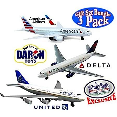 Daron American Airlines, Delta & United Airlines B747 Die-cast Planes 