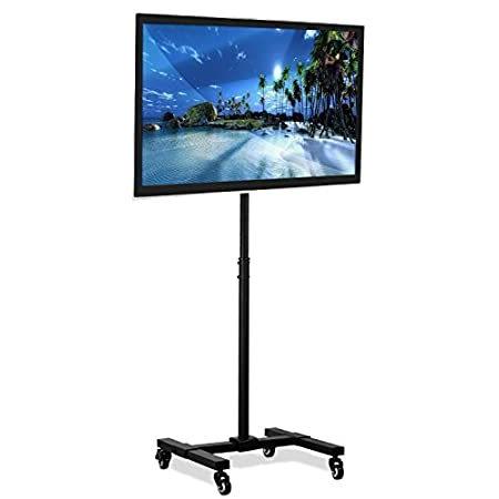 Mount-It! ロックホイール付きモバイルテレビスタンド | 高さ調節可能 ローリングカート 13~42インチ フラットパネルLCD LEDスクリ＿並行輸入品