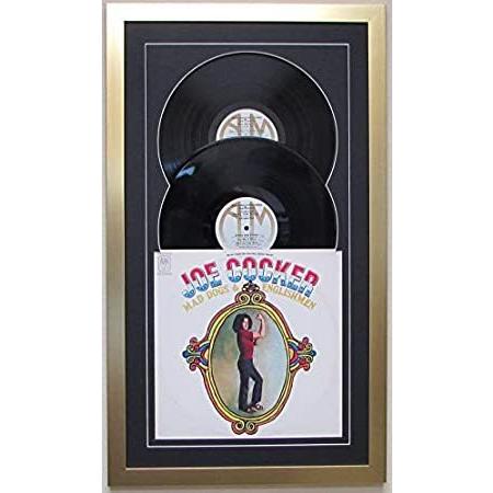 レコードアルバムダブルビニール( 2 ) LPフレーム表示featuringブラックMatting 