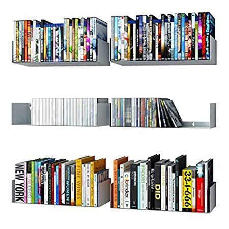 Wallniture Bali White U Shape Floating Shelves for Wall, CD DVD Storage She＿並行輸入品
