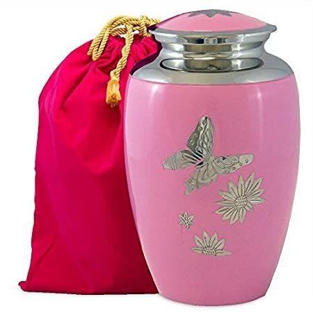(Adult Urn) - Pink Butterfly L0vely Adult Cremati0n Urn F0r Human Ashes - T＿並行輸入品