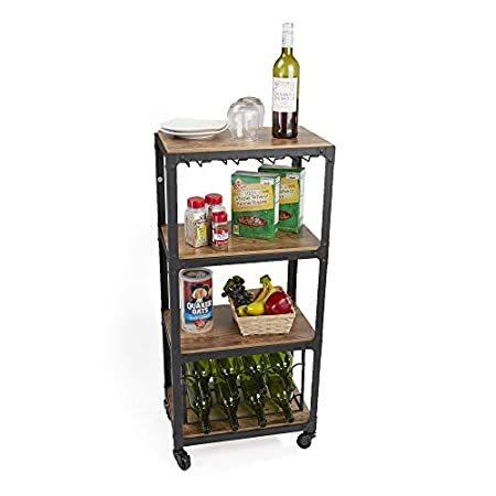 Mind Reader 4WINEC-BLK Wine Cart Mobile, Black＿並行輸入品