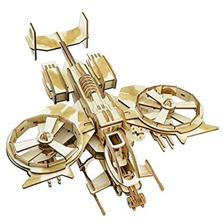 3D木製パズル レーザー彫刻 DIY安全組み立てキット ティーンと大人向けおもちゃ (戦闘機)＿並行輸入品