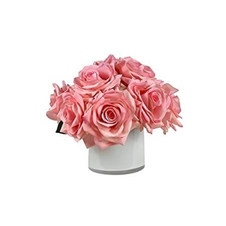 RG Style シルクローズ 装飾花瓶 造花アレンジメント＿並行輸入品