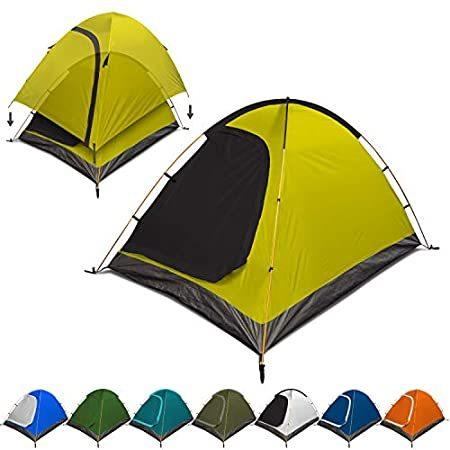 REVALCAMP 3-in-1 Camping Tent - Yellow - Waterproof & Windproof 4 Season Te＿並行輸入品