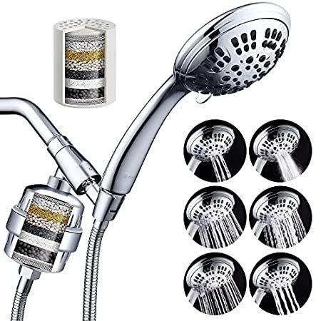 G-Promise Luxury Filtered Handheld Shower Head, Shower Set 6 Spray Showerhe＿並行輸入品