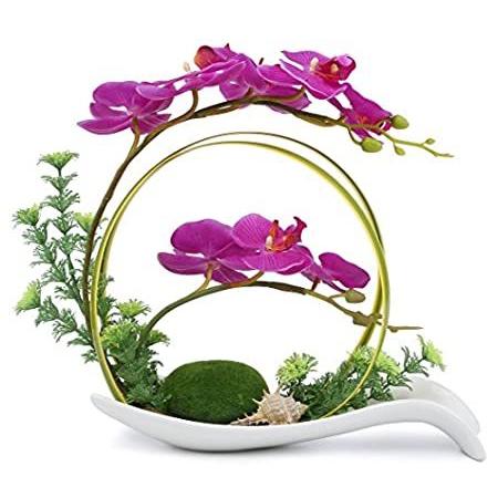 NNEE人工胡蝶蘭Orchid /シルクFlower Arrangement with Decorative Flower Pot NNEE_AF32＿並行輸入品