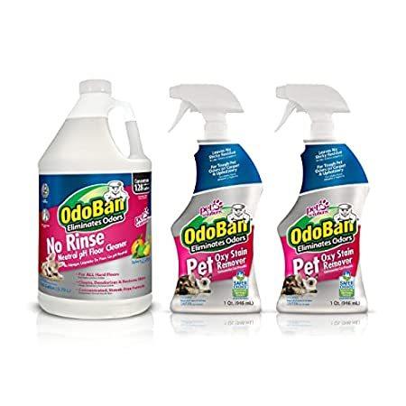 OdoBan Pet Solutions 32oz Spray Bottle 2-Pack and 1 Gal Neutral pH Floor Cl＿並行輸入品