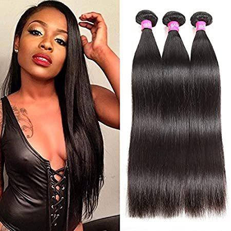 ISEE　Hair　8A　Straight　Bundles　Brazilian　Human　Hair　Virgin　100%　Un＿並行輸入品　Bundles