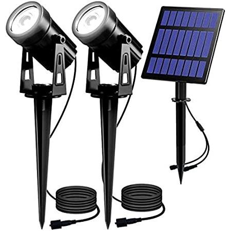 T-SUN 2W Solar Spotlights, LED Solar Powered Landscape Lights Outdoor Water＿並行輸入品