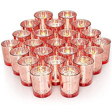 Volens ローズゴールドパーティーデコレーション 72個 マーキュリーガラス 奉納キャンドルホルダーセット 結婚式 ブライダル ベビーシャワー用＿並行輸入品