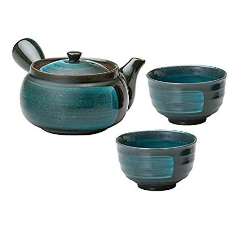 ミノウェア 日本 九州 ティーポット ユノミセット エメラルドライン パターン ブラウン＿並行輸入品