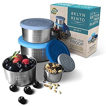 Stainless Steel Food Container with Leak Proof Silicone Lid | Metal Lunch B＿並行輸入品