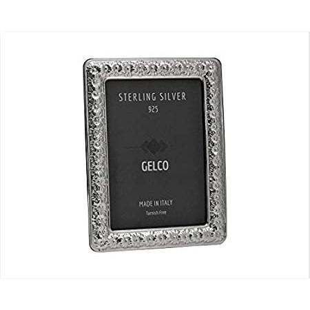 Gelco イタリア製 925 スターリングシルバー ハンドエンボス加工 デイジー写真フレーム 5x7＿並行輸入品