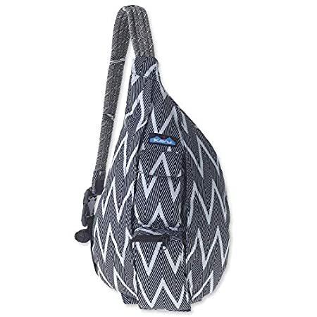 激安通販の KAVU Original Rope Sling Bag Polyester Crossbody Backpack - Black Zig Zag好評販売中 ショルダーバッグ