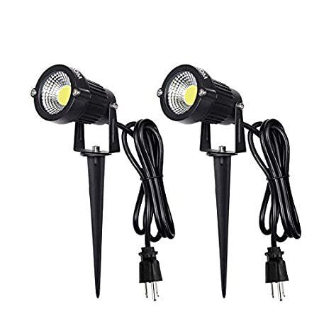 LED Landscape Spotlight Outdoor,IP65 Waterproof Garden Spotlights,5W AC 120＿並行輸入品