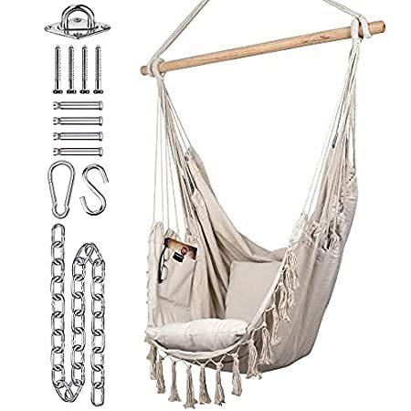KOMOREBI Hammock Chair | Hanging Rope Swing for Indoor & Outdoor | Soft & D＿並行輸入品