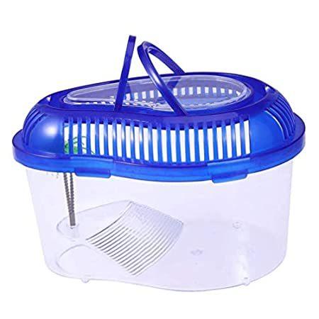 POPETPOP Small Turtle Tank-Turtle Container Reptile Carrier with Cover and ＿並行輸入品