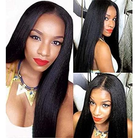 Maxine　Human　Hair　Wigs　Italian　Italian　Yaki　Glueless　Wigs＿並行輸入品　Lace　Front　Virgin