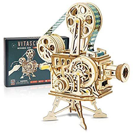 Hands Craft DIY 3D Vitascope Wooden Puzzle Kit | Vintage Mechanical Film Pr＿並行輸入品