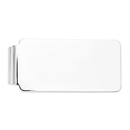 Solid 14k White Gold Men's Slim Business Credit Card Holder Money Clip - 56＿並行輸入品