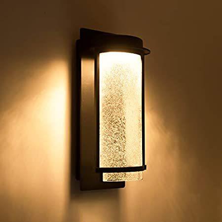 LUTEC　Aquarius　LED　Light　Watt　Glass,　Lumen　P＿並行輸入品　10　Wall　with　600　Seeded　Modern