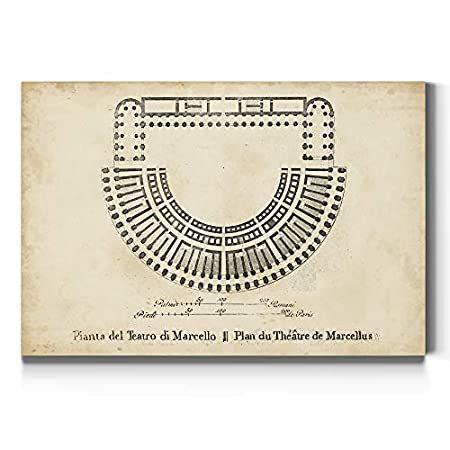 Marcellus劇場プラン 古代ローマ建築 オープンエアシアター イタリア ローマ壁アート プレミアムギャラリーラップキャンバス すぐに掛けられる ＿並行輸入品