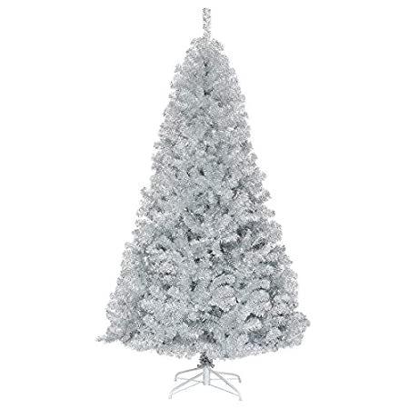 Goplus クリスマスライト 7 5フィート 無光人工クリスマスツリー シルバーヒンジスプルースフルツリー モリコー店のgoplus メタルスタンド付き モリコー店 100 ポリ塩化ビニル素材 クリスマス 並行輸入品 住宅設備 B08gsg27s4