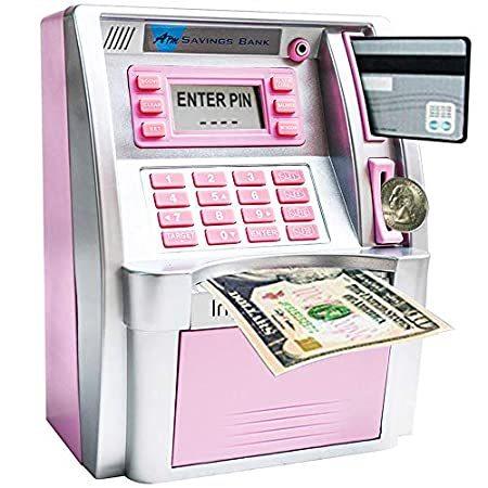 LB 2022 Upgraded ATM Piggy Bank for Real Money ATM Savings Bank Machine for＿並行輸入品
