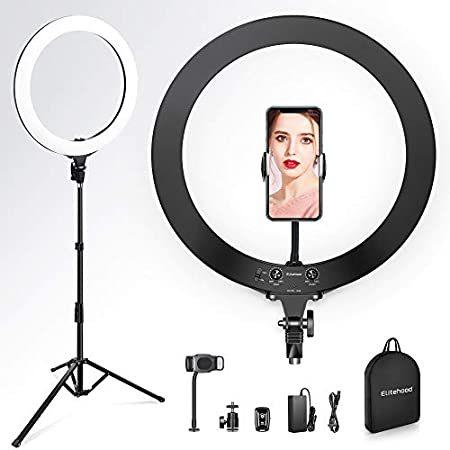 Elitehood Ring Light 18 inch, Dimmable LED Ring Light with Tripod Stand, Se＿並行輸入品